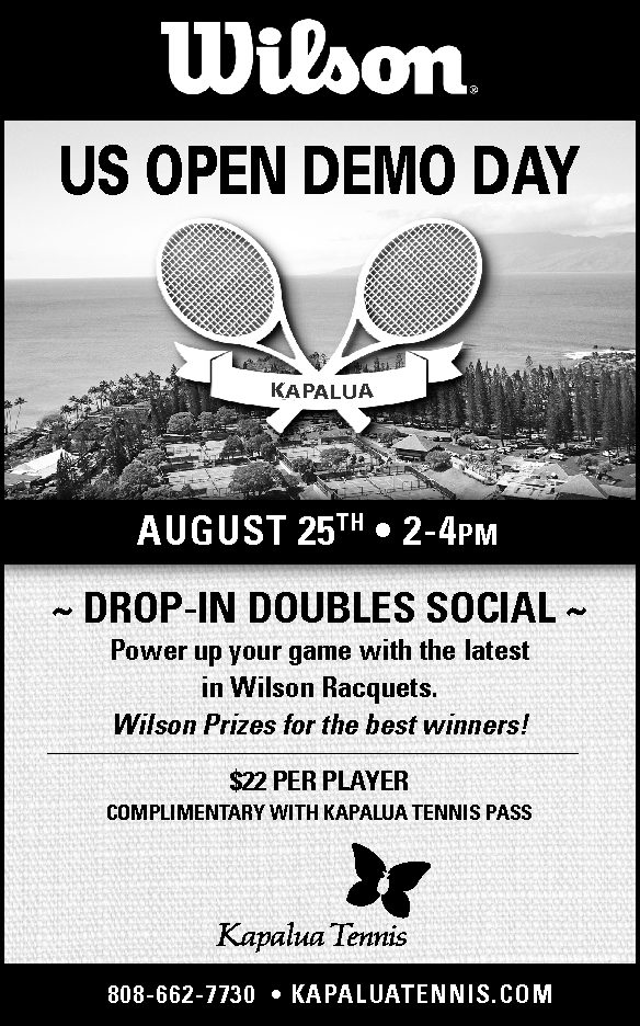 Kapalua Tennis – The 37th Annual Kapalua Open Tennis Championships
